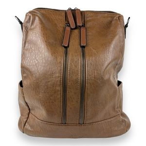 Greene Vegan Soft Leather Backpack Leather Purse For Work And Study | Two-Toned